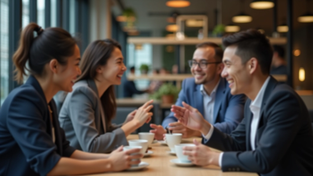 Team members in collaborative discussion building professional relationships